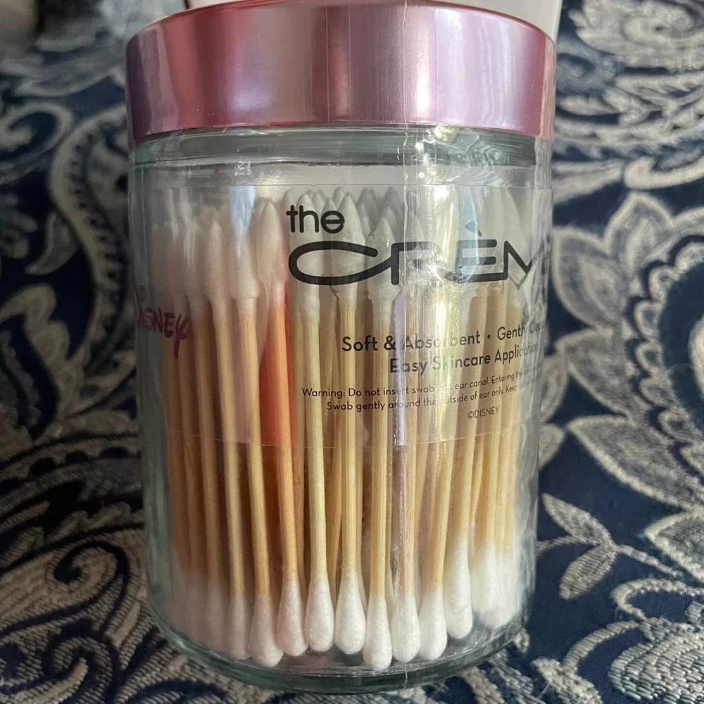 The Creme Shop Disney Minnie Mouse 180 Precision Cotton Swabs Reusable Glass Jar